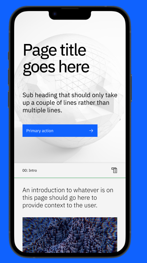 Mobile page template exploration